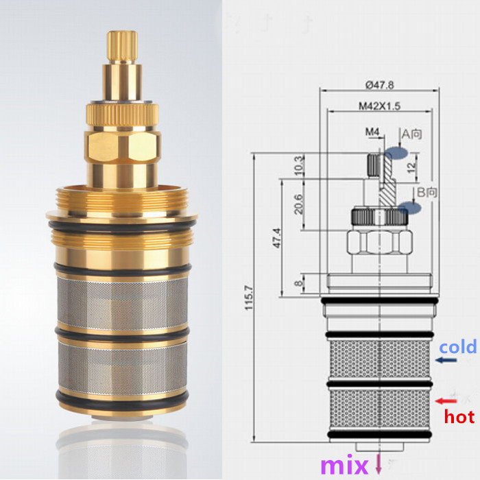 Shower Valve Cartridge - Cartucho termostático de latón para ducha