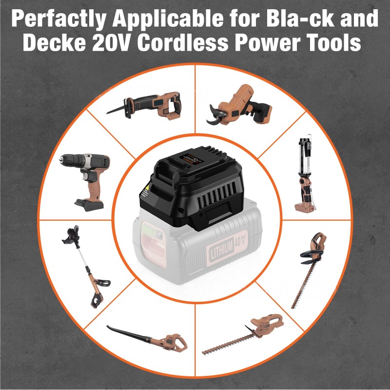Adaptador de batería de herram - Black+Decker Tool Cordless reseña y precio